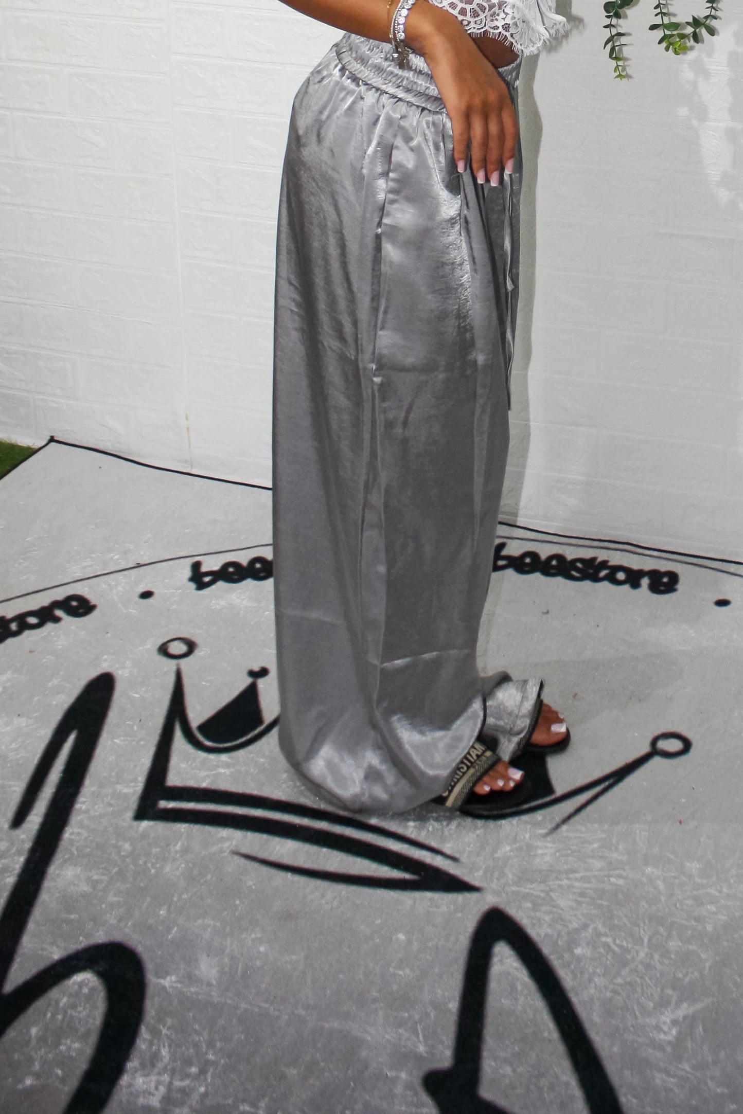 Pantaloni Donna Ampi in Raso