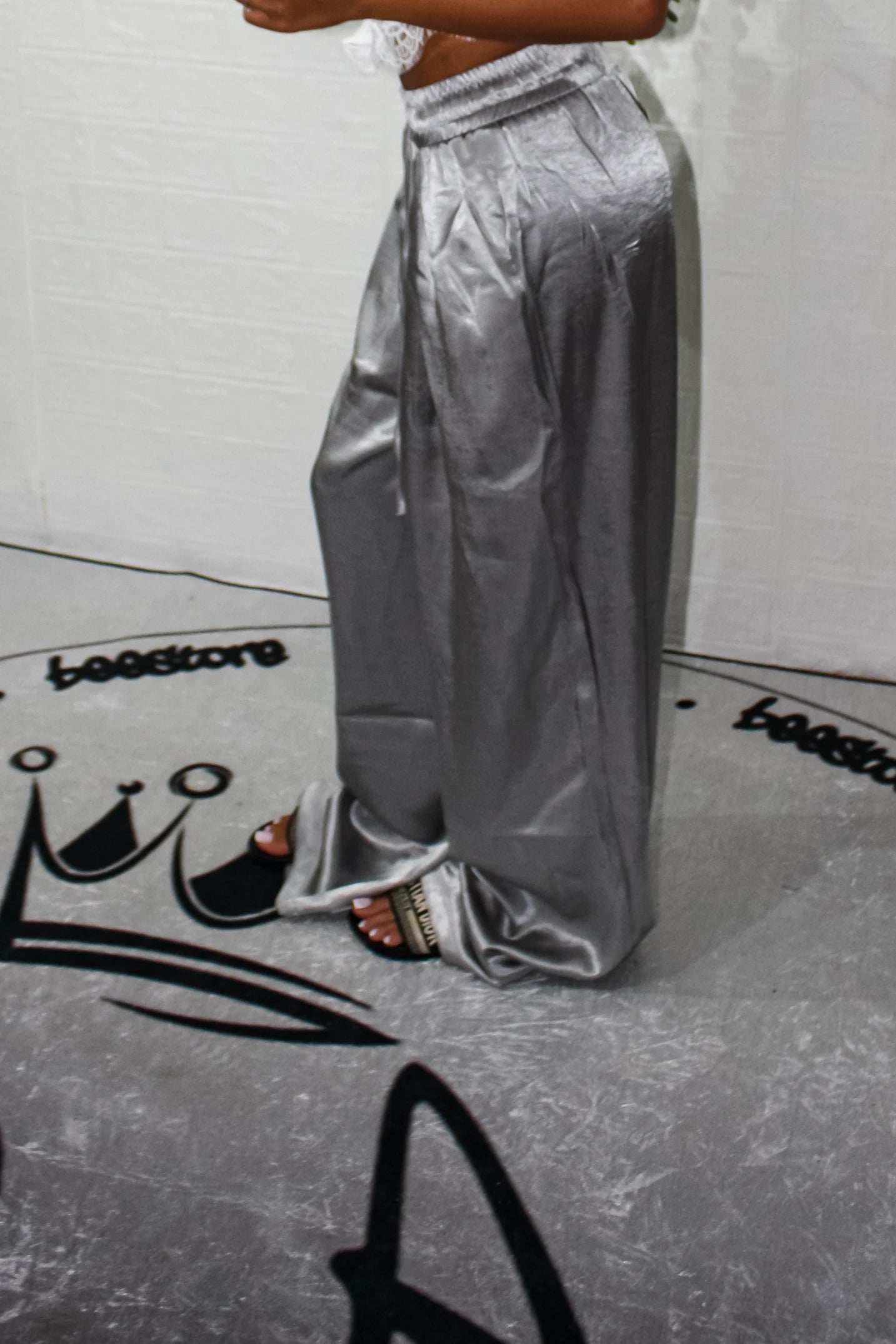 Pantaloni Donna Ampi in Raso